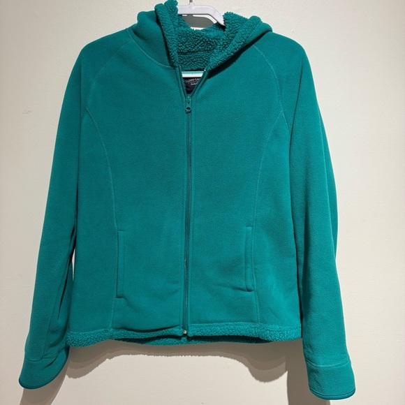 Faded Glory Women’s Teal Green Fleece Zip Up Sweatshirt. Size Large - Picture 1 of 8